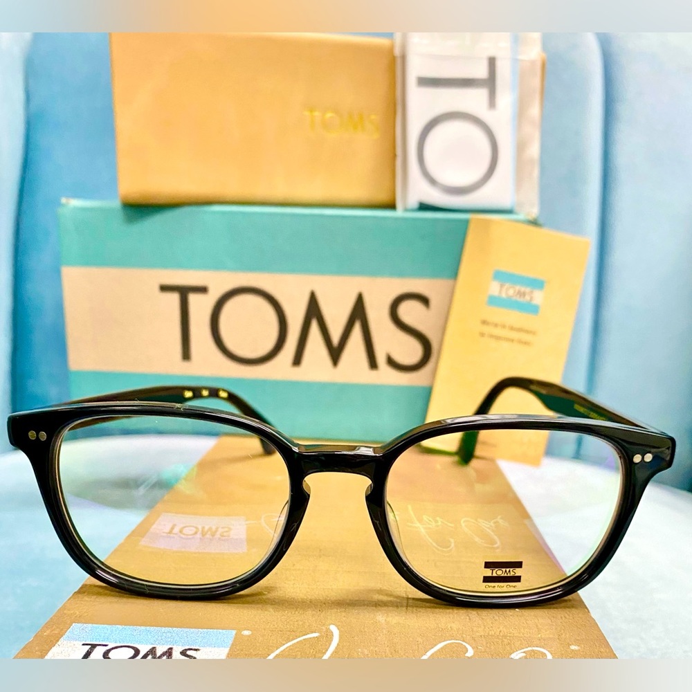 Brand New TOMS Black JASPER Eyeglasses RX Ophthalmic Unisex
